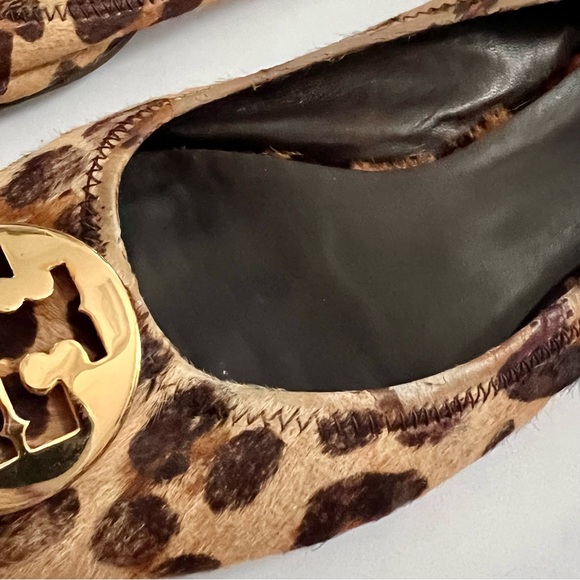 Tory Burch Cheetah Ballet Flats Reva cow hair animal print 7.5 made in Brazil - Picture 13 of 16